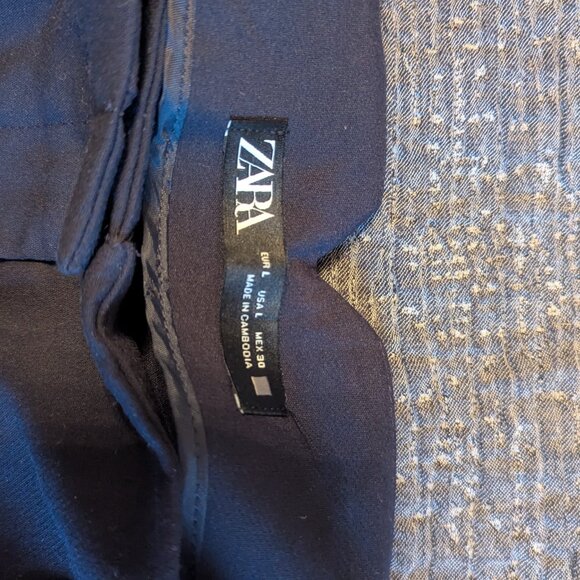 Zara Navy Blue High Waisted Pants - Picture 3 of 3